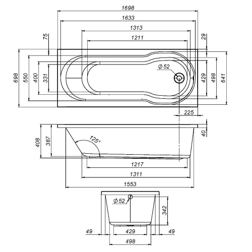 Каркас для ванны Am.Pm X-Joy W88A-170-070W-R - фото 3