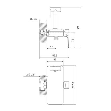 Гигиенический душ со смесителем IDDIS Axes AXESBSHi08 хром
