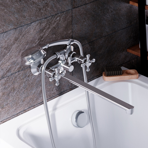 Смеситель для ванны и душа Damixa Retro 239500000 настенный хром без термостата