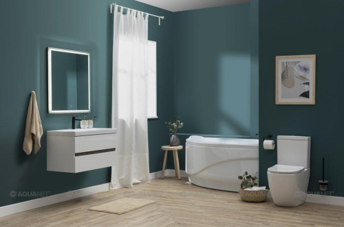 Комплект мебели: тумба с раковиной + зеркало Aquanet Беркли 00258909 80х45,5х128 подвесной - фото 5