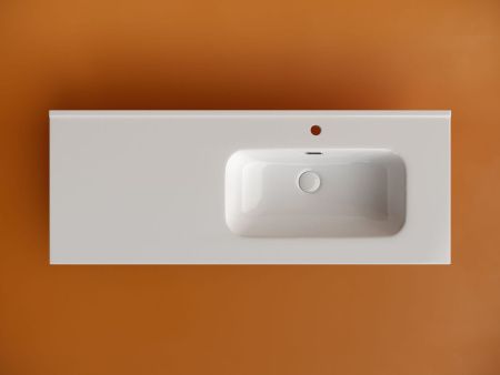Раковина из сантехнического фарфора Ceramica Nova ELEMENT CN7006R 120х50 накладная цвет белый 1 отверстие под смеситель