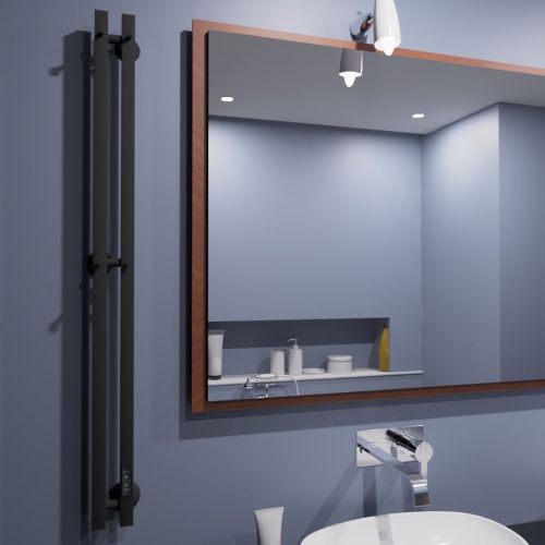 Полотенцесушитель Маргроид Inaro профильный Inaro-1206-1081-9005R 9х120 электрический черный матовый - фото 3