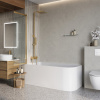Душевая шторка на ванну BelBagno LUCE LUCE-VF-11-100/145-C-ORO 100х145 стекло рифленое профиль золото ориентация универсальная