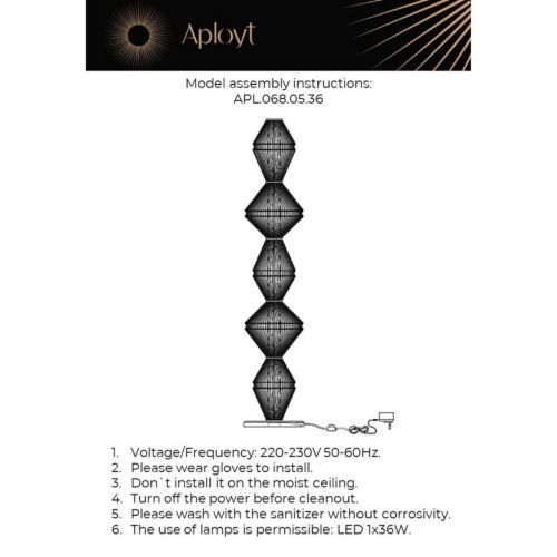 Торшер Aployt Dzhakket (Дзхаккет) APL.068.05.36 - фото 3