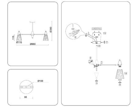 Люстра на штанге Ambrella Light Heigh Light (Хеигх Лигхт) LH58114