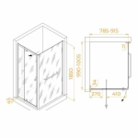 Душевой уголок RGW Passage 410844180-011 100х80 стекло прозрачное профиль хром без поддона