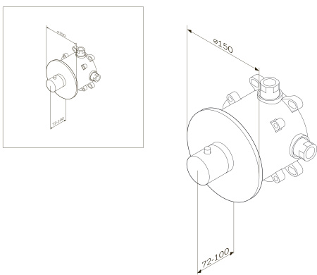 Смеситель для душа Am.Pm Like F8075500 встраиваемый в стену хром с термостатом