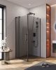Душевой уголок Cezares SLIDER SLIDER-AH-1-100-70/80-GRIGIO-NERO 100х70 стекло тонированное профиль черный без поддона