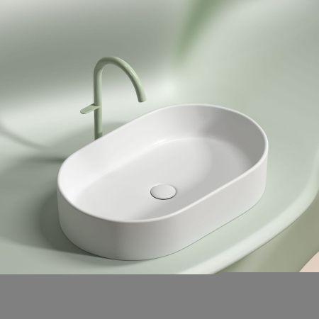 Раковина из сантехнического фарфора Ceramica Nova ELEMENT CN6048MW 60х40 накладная цвет белый без отверстий под смеситель