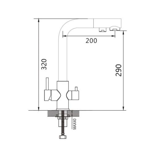 Смеситель для кухни Maretti Project Black PB31RZF12 на мойку черный - фото 3
