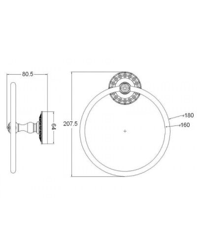 Кольцо для полотенец Bronze de Luxe WINDSOR K25004 - фото 3