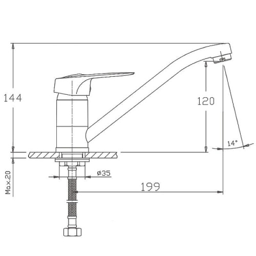 Cмеситель Haiba HB4937 на мойку хром - фото 2