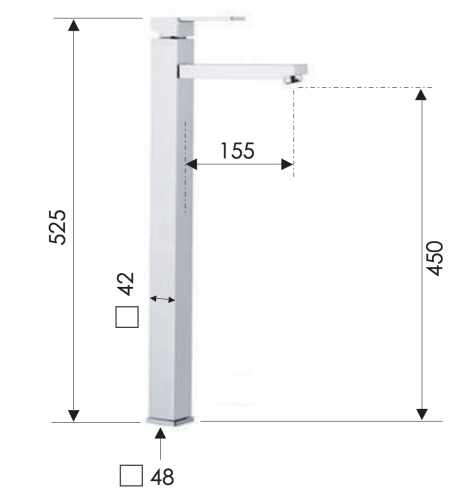 Смеситель Remer Qubika Q11LXXL на раковину хром - фото 2