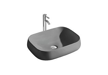 Раковина из сантехнического фарфора Aquatek AQ5526-MG 60х40 накладная цвет серый без отверстий под смеситель