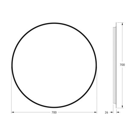 Зеркало с подсветкой Defesto AURA DF 2984 70х70 подвесное