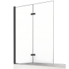 Душевая шторка на ванну New Trendy NEW SOLEO Black P-0043 120х140 стекло прозрачное профиль черный ориентация левая
