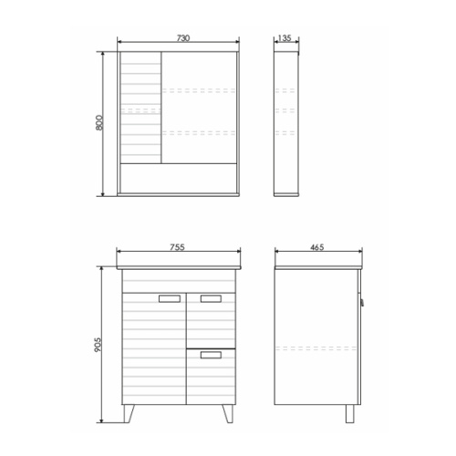 Тумба с раковиной Comforty 00-00004758CF 75,5x46,5x90,5 - фото 2