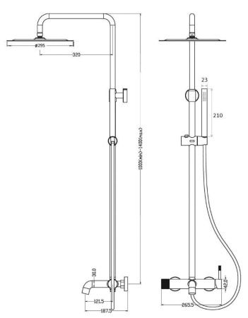 Душевая стойка Boheme Uno 468-CR настенная цвет хром