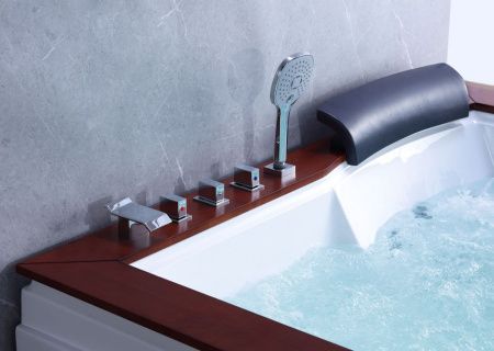 Ванна акриловая гидромассажная Gemy G9052 II B L 185х150 пристенная прямоугольная с каркасом