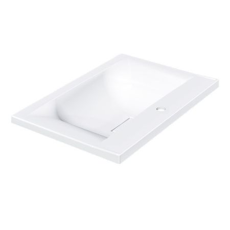 Раковина из искусственного камня Vincea VCB-3M650W 70х50 встраиваемая цвет белый 1 отверстие под смеситель