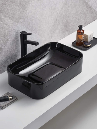 Раковина из сантехнического фаянса WeltWasser WW SK 10000008705 40 см накладная цвет черный