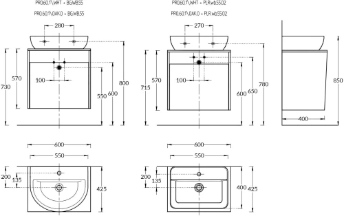 Тумба под раковину Kerama Marazzi PRO PRO.60.1\WHT 60х43х57 подвесная цвет белый - фото 2