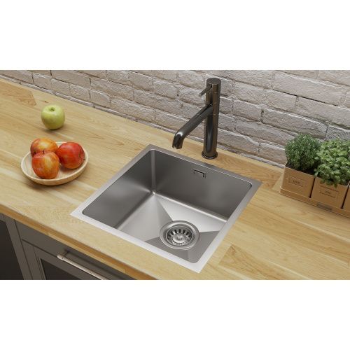 Кухонная мойка Grandex Aqua PROLINE 44 303413 44х44 цвет сатин поверхность матовая - фото 4