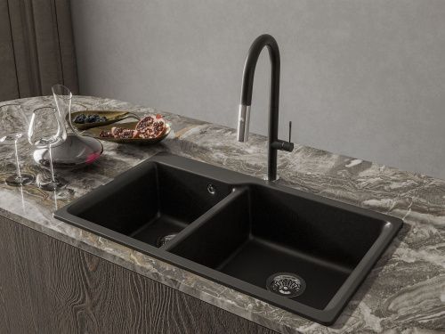 Смеситель для кухни Rivelato 3972500 nero cromo на мойку черный/хром - фото 3