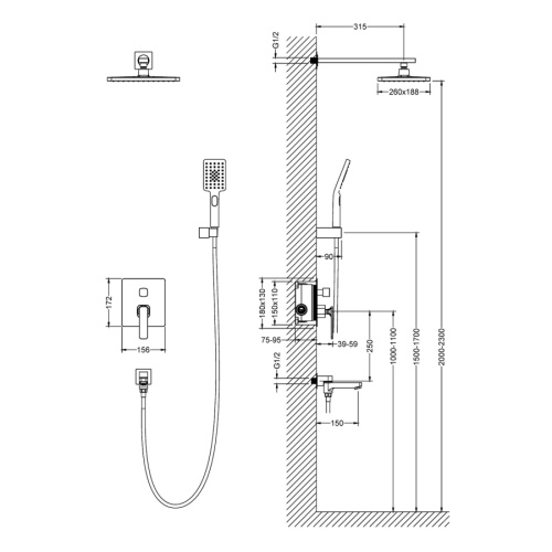 Душевая система Timo Saona SX-2370/00SM встраиваемая в стену - фото 2 Душевая система Timo Saona SX-2370/00SM встраиваемая в стену - фото 2