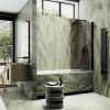 Душевая шторка на ванну Maybah Glass MGV-602-6 40х140 стекло тонированное профиль черный ориентация универсальная