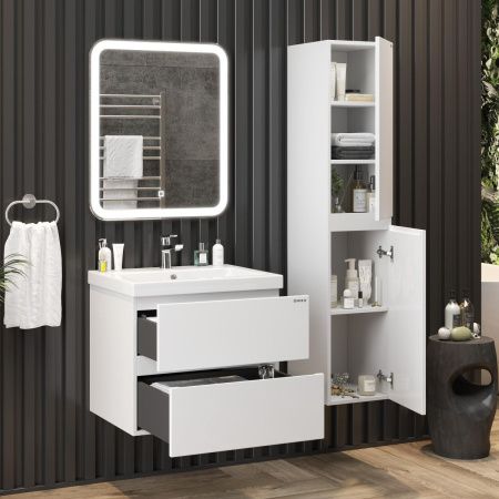 Шкаф-пенал Onika Эвада 403079 30х140 подвесной цвет белый