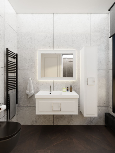 Зеркало в ванную La Fenice Cubo Bianca FNC-02-CUB-B-100-80 100х80 цвет белый матовый - фото 3