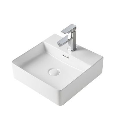 Раковина из сантехнического фарфора Orange B04-405w 40х40 накладная цвет белый