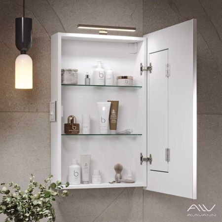 Зеркало-шкаф Alavann Cosmetic ALV0723001 55х15х80 подвесной цвет белый
