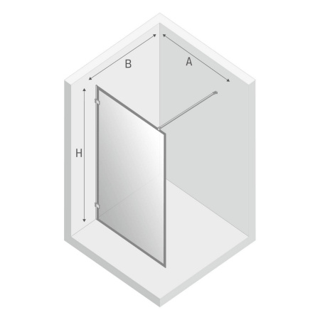 Душевая перегородка New Trendy AVEXA Black EXK-2047 60х200 стекло прозрачное профиль черный