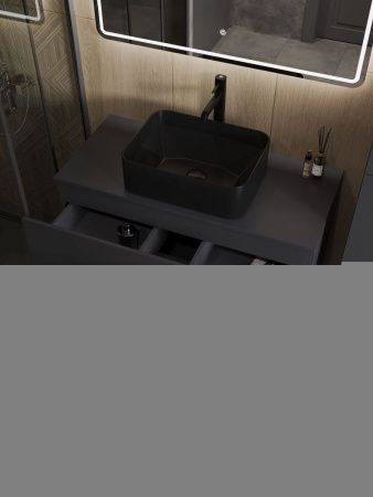 Тумба с раковиной Orange Line Li-100TugMDF+B02-460MB 100х50 цвет серый