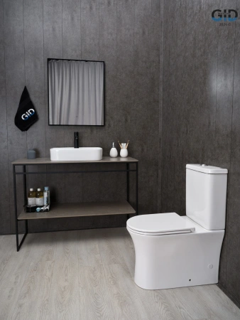 Раковина керамическая Gid Geométrico 51229 50х40 накладная цвет белый 1 отверстие под смеситель