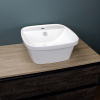Раковина из сантехнического фарфора Teymi Solli T50205 43х43 накладная цвет белый 1 отверстие под смеситель