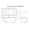 Ванна чугунная Delice Repos DLR220507 150х70 пристенная прямоугольная без ножек