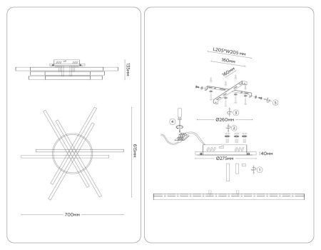 Светильник потолочный Ambrella Light LineTech (ЛинеТецх) FL6272