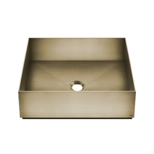 Раковина из нержавеющей стали Gessi Gessi316 54605#726 40х40 накладной цвет золото без отверстий под смеситель - фото 2