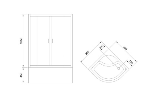 Душевой уголок Royal Bath BK RB90BK-C-CH 90х90 стекло рифленое профиль хром глянцевый - фото 5