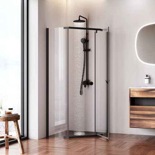 Душевой уголок Am.Pm Sunny W87G-405-9090-BT 88х88 стекло прозрачное профиль черный матовый без поддона - фото 3 Душевой уголок Am.Pm Sunny W87G-405-9090-BT 88х88 стекло прозрачное профиль черный матовый без поддона - фото 3