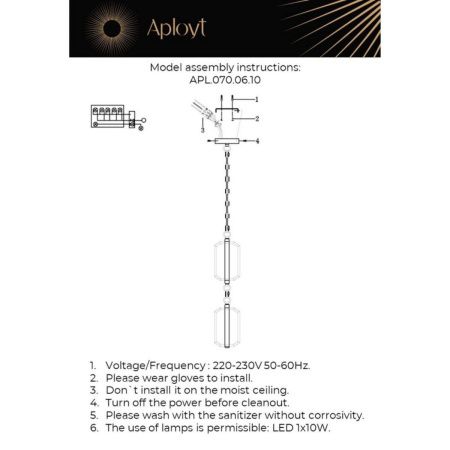 Светильник подвесной Aployt Lakres (Лакрес) APL.070.06.10