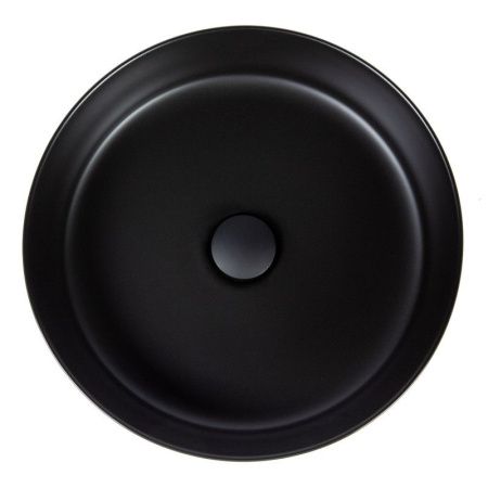 Раковина из сантехнического фарфора Bond Circle S53-398 40х40 накладная цвет черный без отверстий под смеситель
