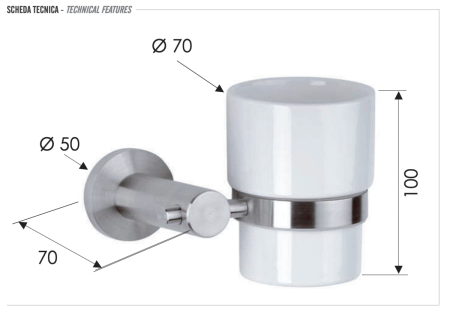 Стакан Remer Minimal INOX Mi15INOXCR
