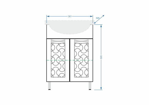 Тумба под раковину Stella Polar Ванда SP-00000201 56х32х82 цвет белый - фото 2