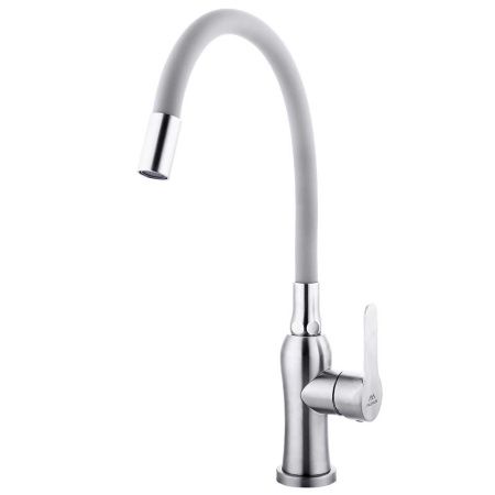 Смеситель для кухни Fashun A54801-12 на мойку серый/сатин