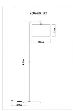Торшер Arte Lamp RUPERT (РУПЕРТ) A5024PN-1PB