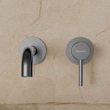 Смеситель для раковины Knotlor ECLIPSE SS-25 настенный нержавеющая сталь